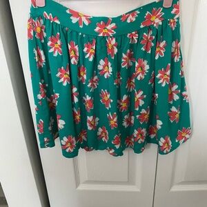 Wet Seal Teal Floral Skater Skirt
